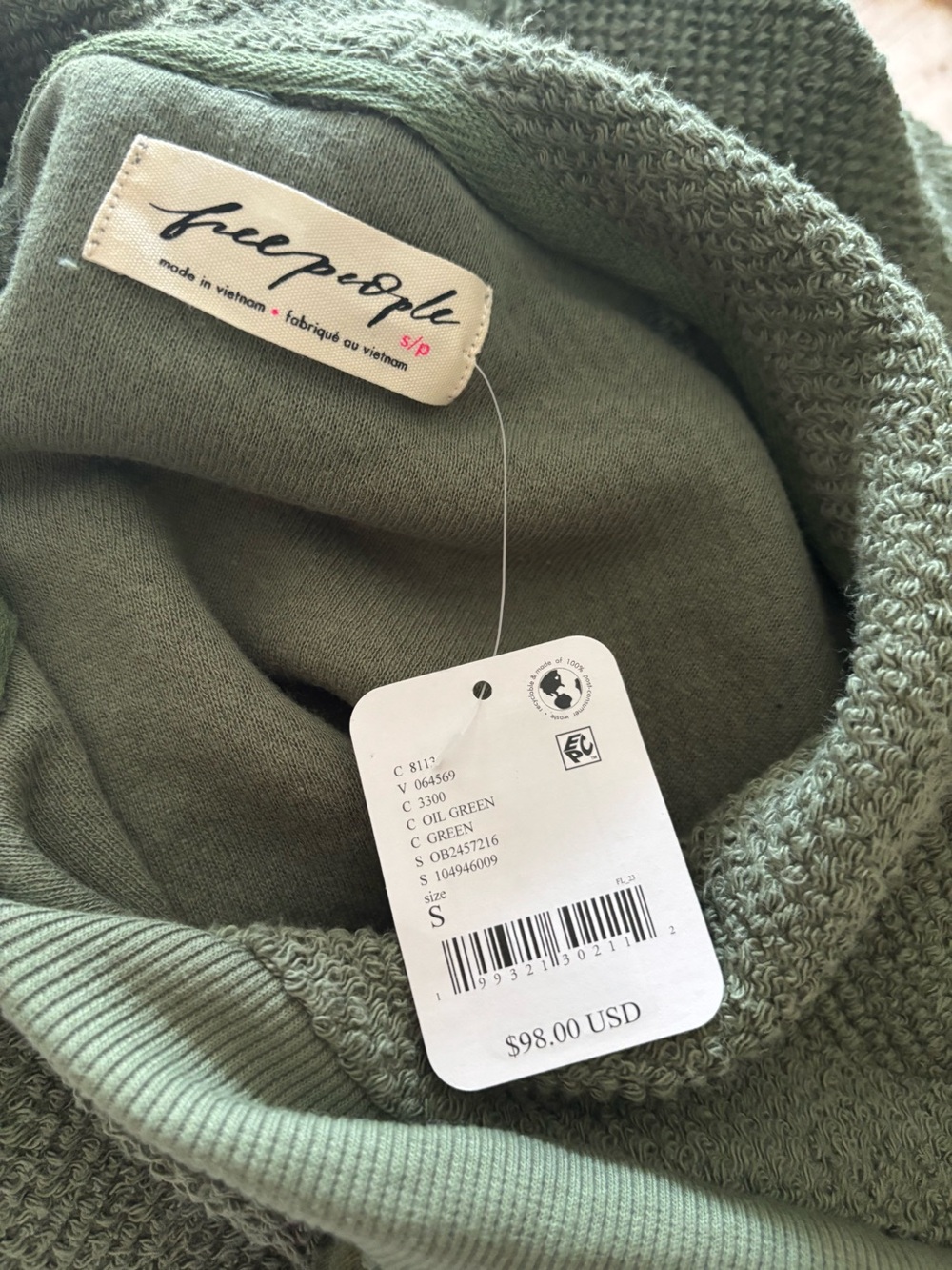 Free People Looped In Hoodie NWT - Picture 3 of 6